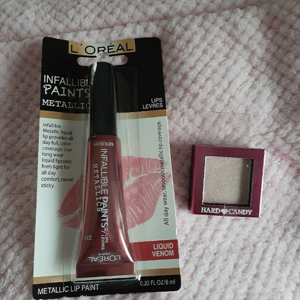 L'oreal infallible paints metallics liquid lip + Hard Candy eyeshadow single